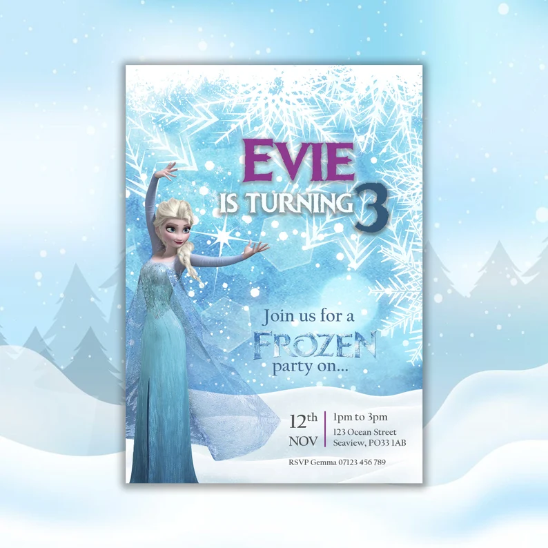 Frozen party invitation design