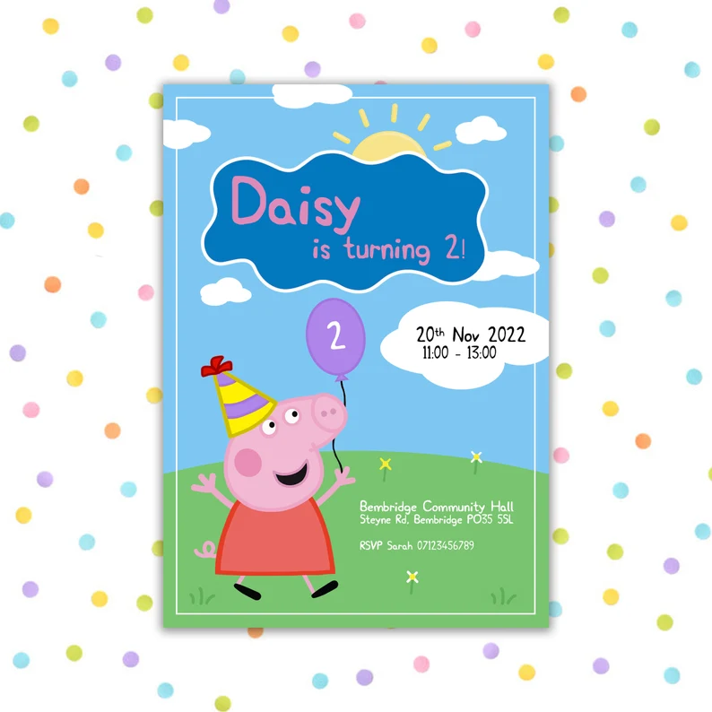 Peppa Pig party invitation design