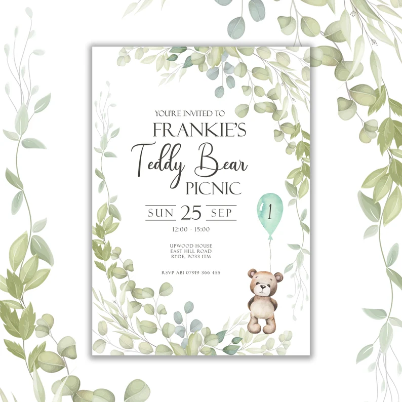 Teddy Bear Picnic party invitation design