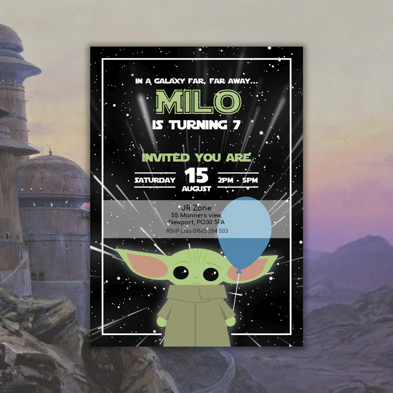 Yoda party invitation design